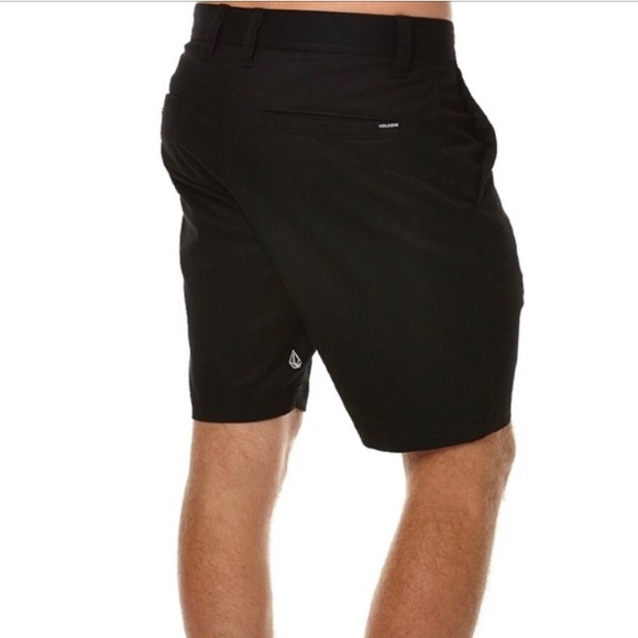 black volcom shorts